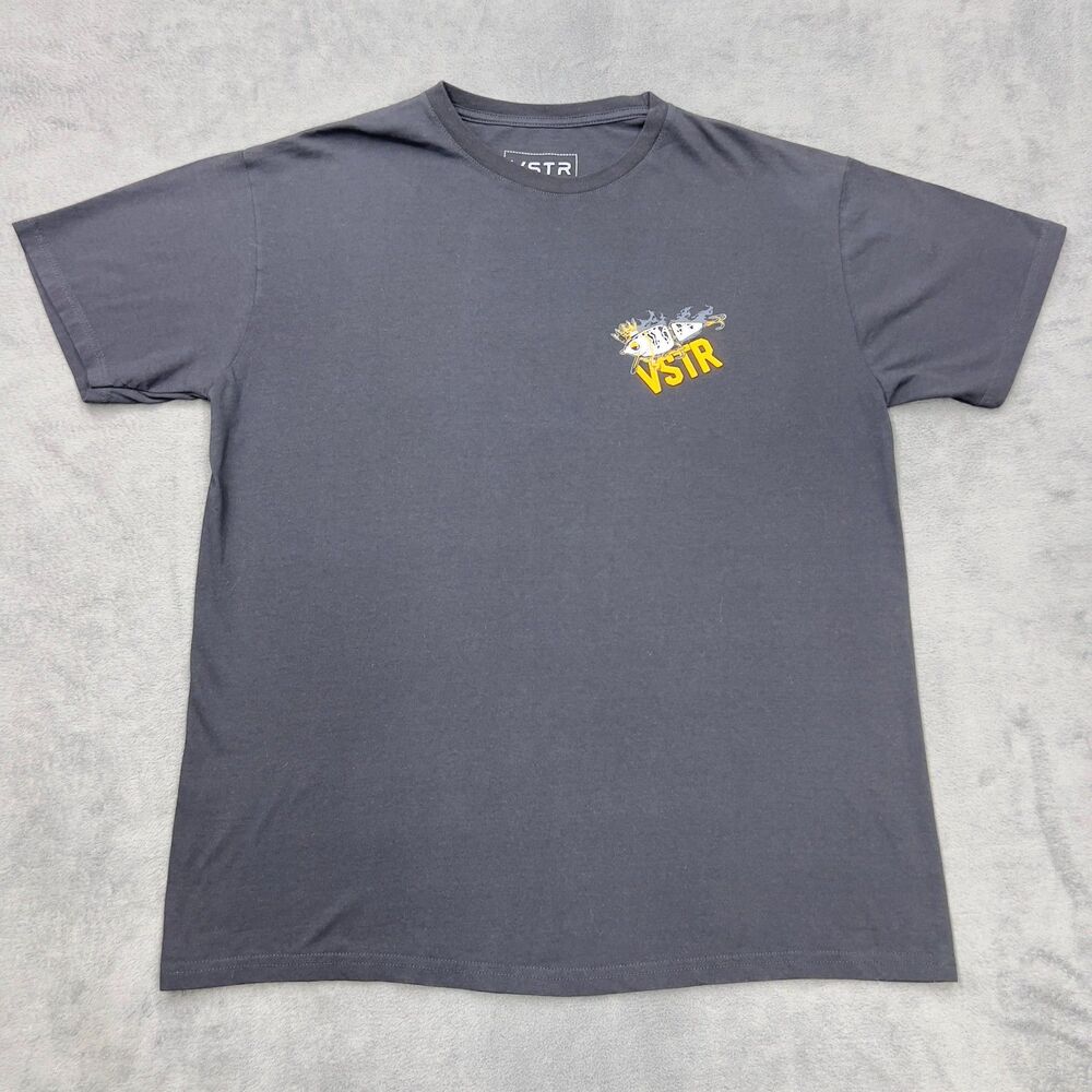 VSTR‎ Mens Graphic T-Shirt XL Gray Call Me Big Poppa Fishing Lure Short Sleeve